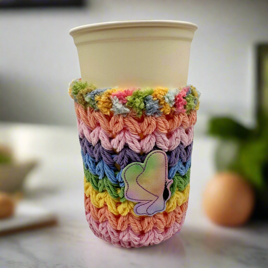 Watercolor butterfly cold cup cozy