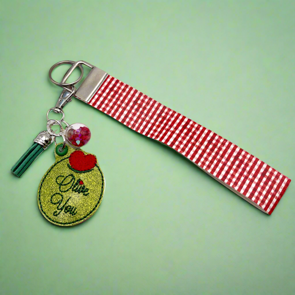 Olive You Keychain and Wristlet