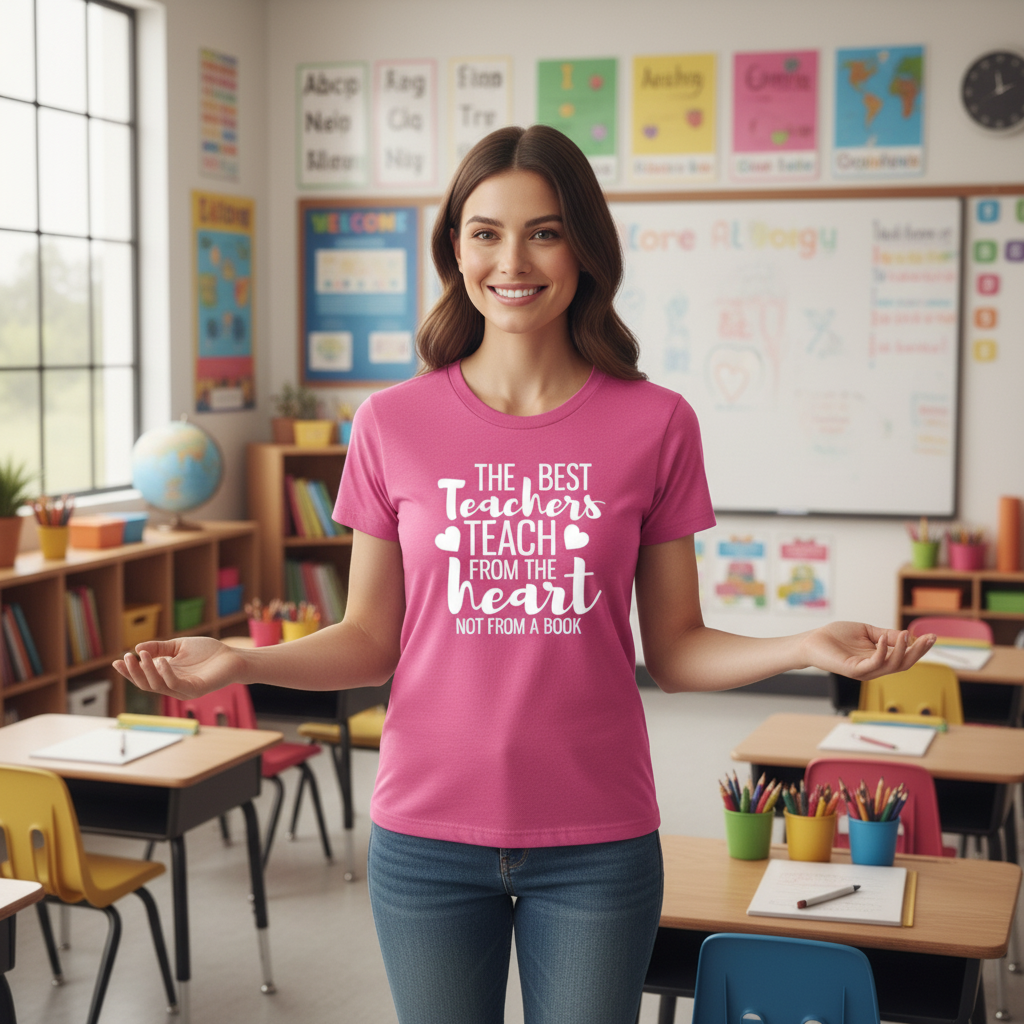 The Best Teachers Teach from the Heart T-Shirt, handmade t-shirt - view 3