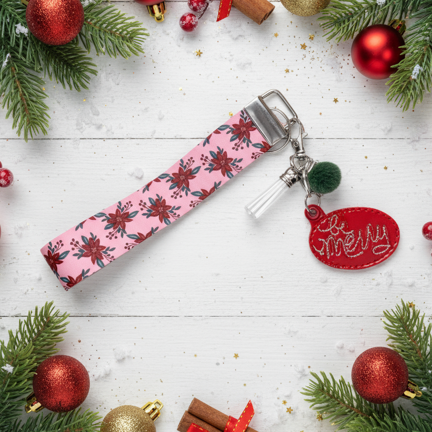 Be Merry Keychain and Wristlet, handmade keychain wristlet - view 2