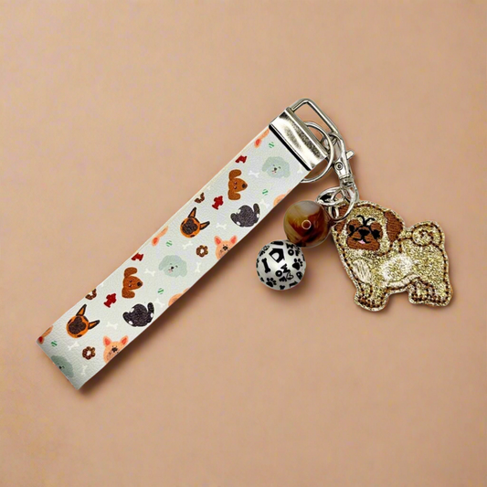 Pug Keychain and Wristlet