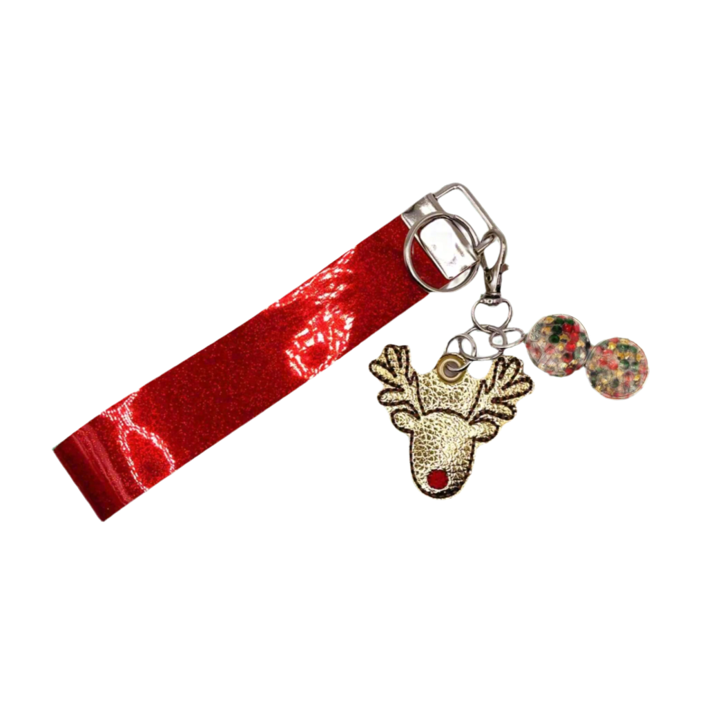 Red Nose Reindeer Keychain and Wristlet