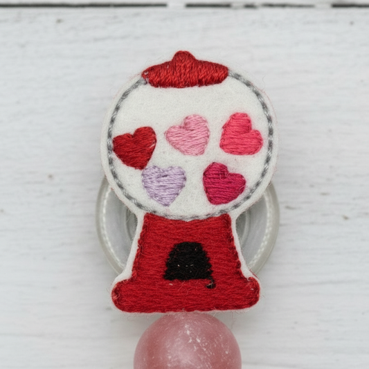 Gumball beaded badge reel
