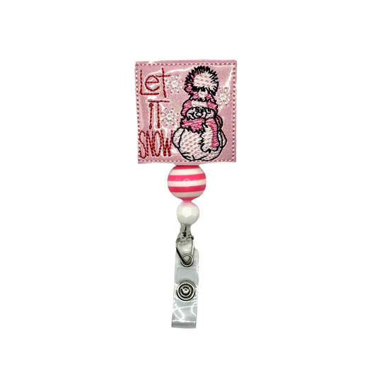 Let It Snow Snowman Badge Reel