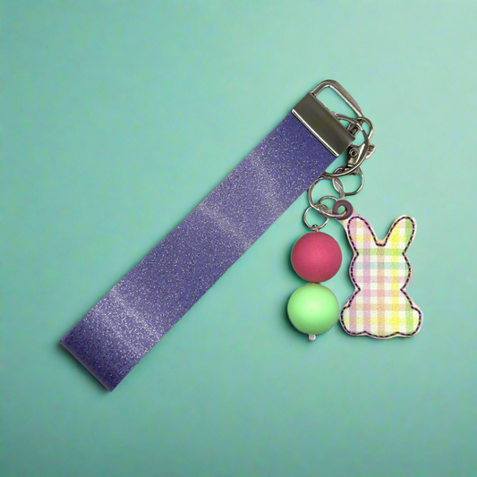 Plaid Bunny Keychain and Wristlet