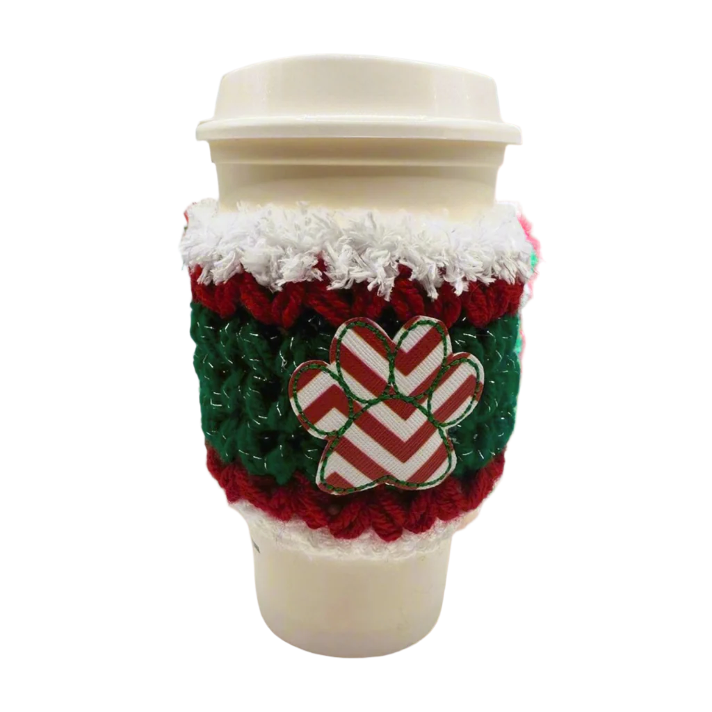 Holiday Paw Coffee Cozy