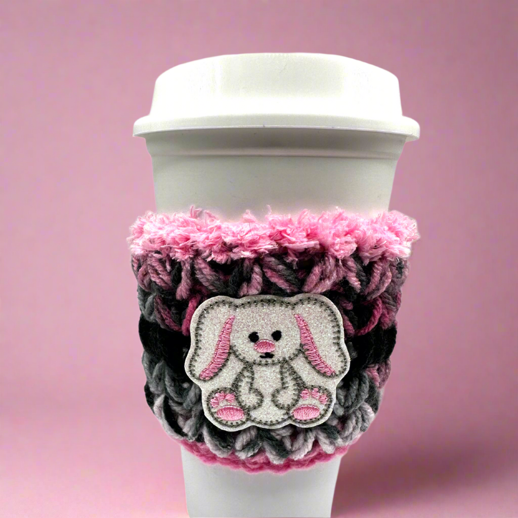Floppy Ear Bunny Crocheted Coffee Cozy