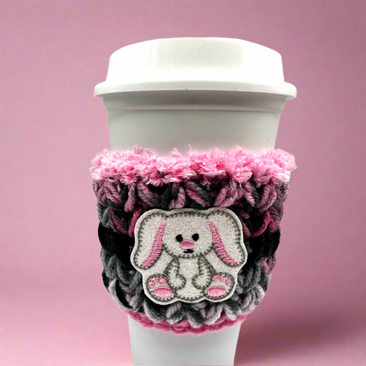 Floppy Ear Bunny Crocheted Coffee Cozy