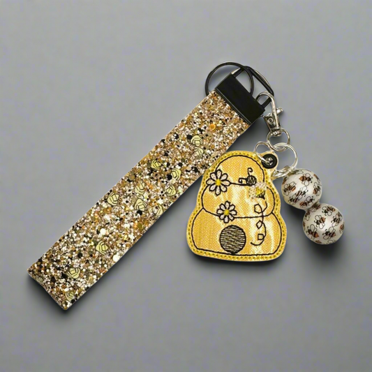 Beehive Keychain and Wristlet