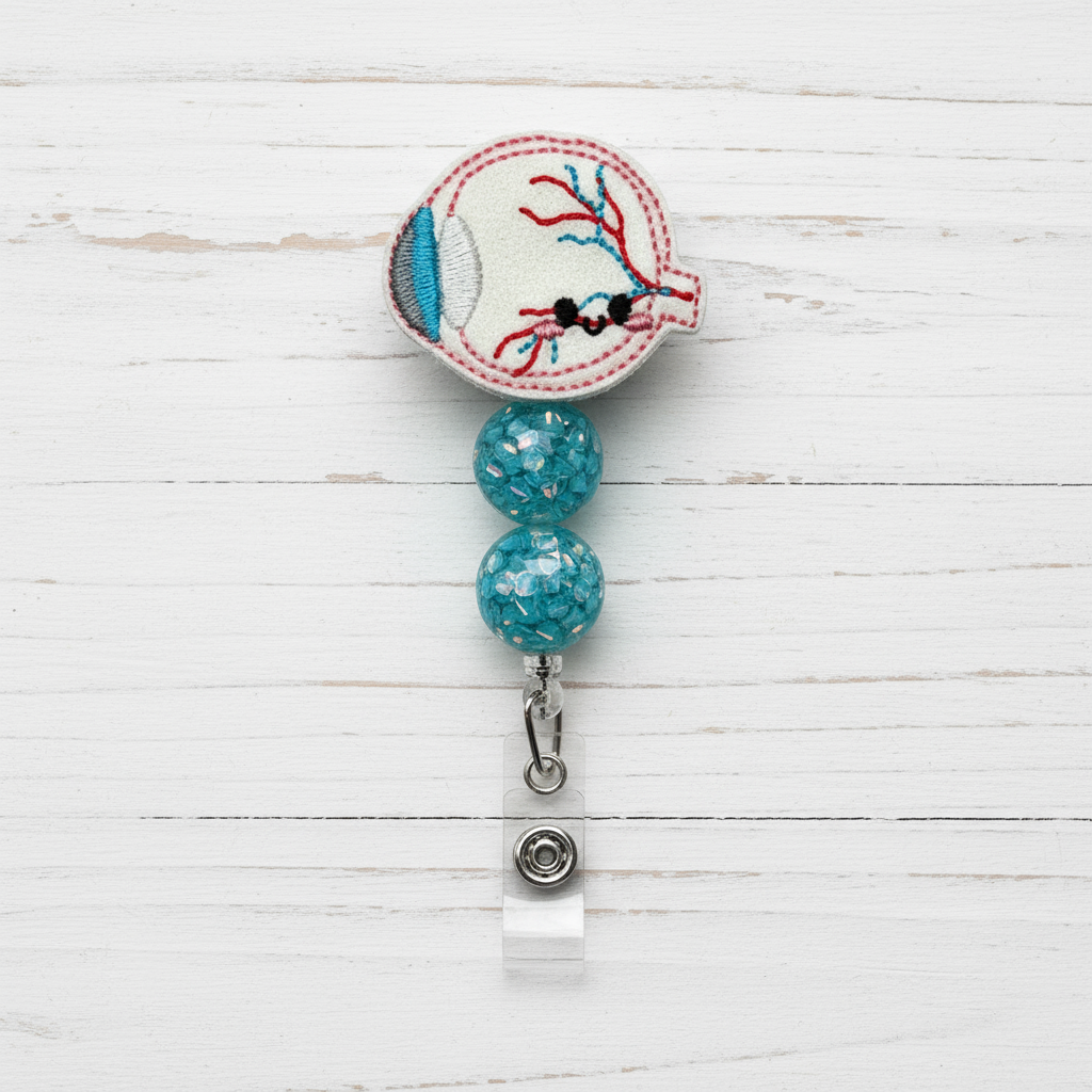 Eyeball Badge Reel, handmade retractable ID badge reel - view 2