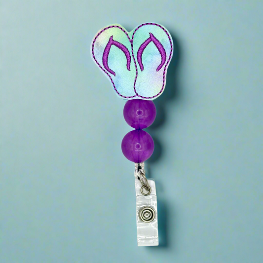 Purple Flip Flop Badge Reel