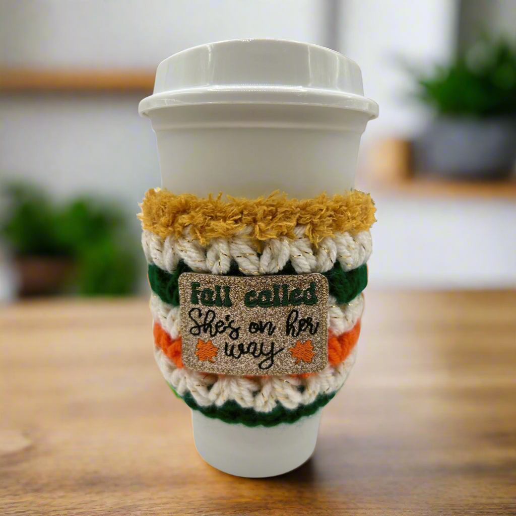 Fall called, she’s on her way coffee cozy