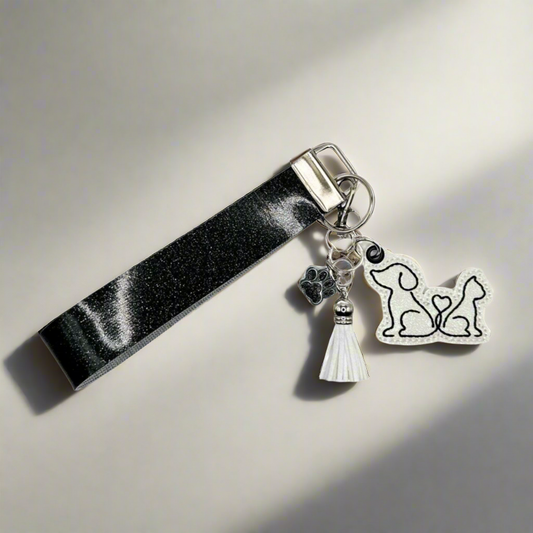 Dog and Cat Heart Tail Keychain and Wristlet