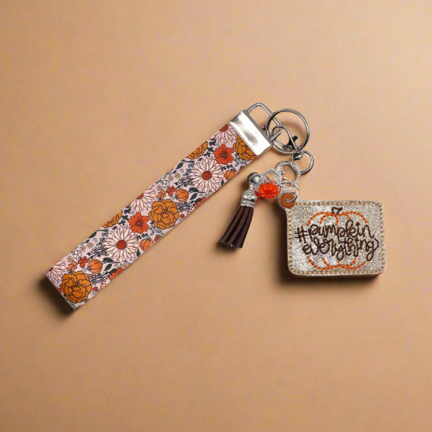Pumpkin everything Keychain and wristlet