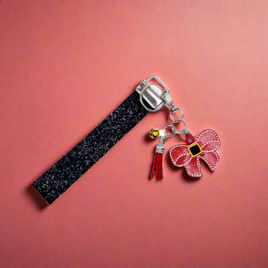 Santa Bow Keychain and Wristlet