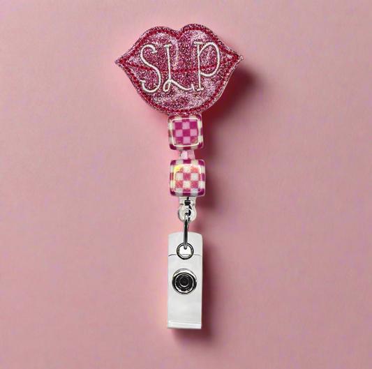 Speech Language Pathology Lips Badge Reel