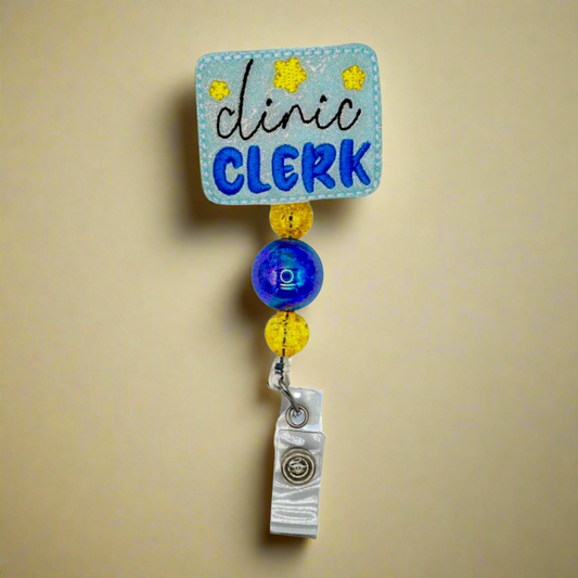 Clinic Clerk badge reel