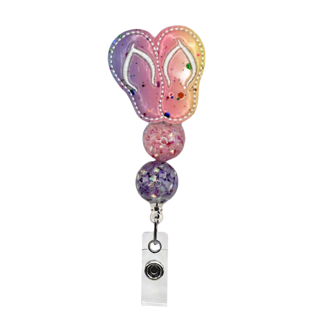 Sparkle Flip Flop Badge Reel