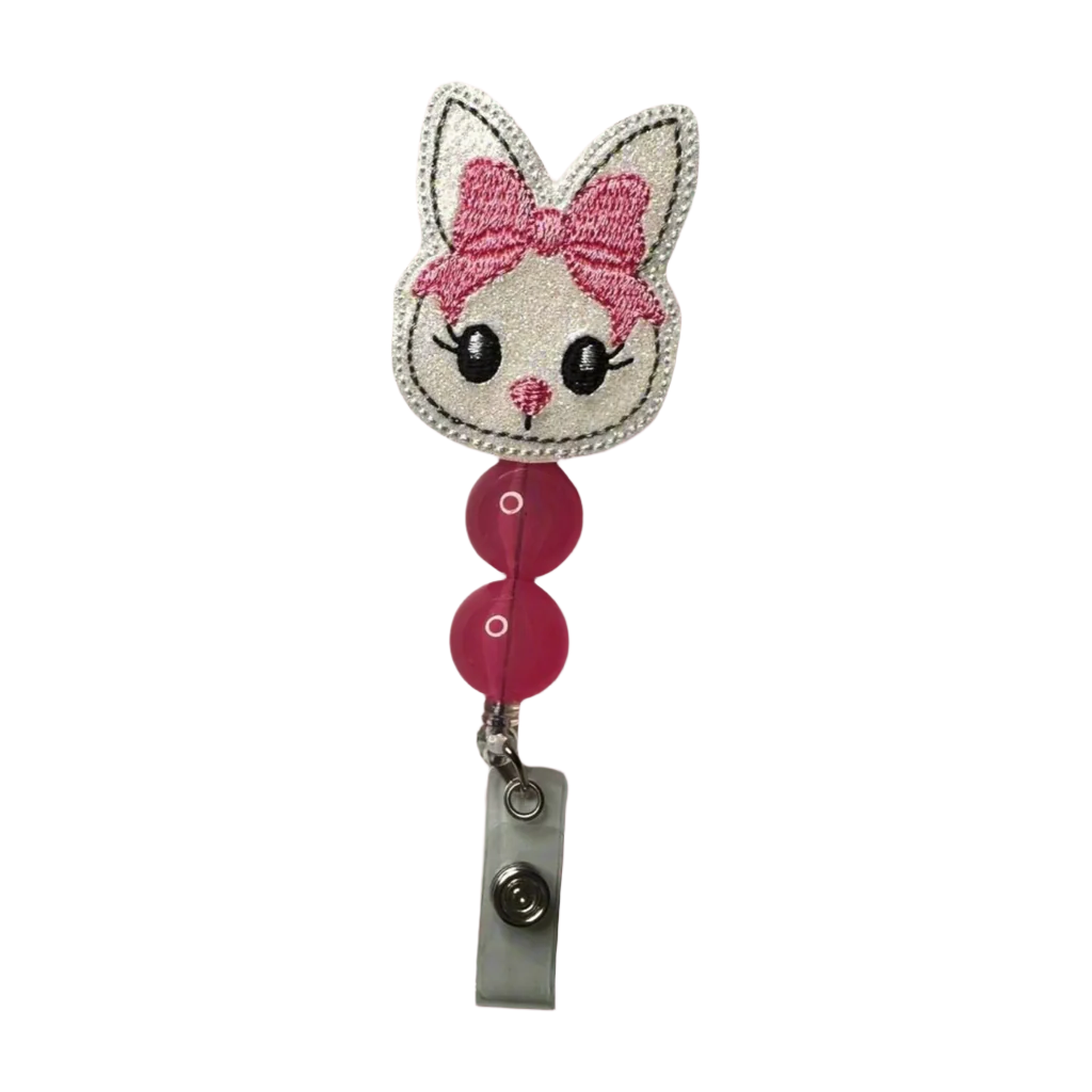 Bunny Bow Head Badge Reel