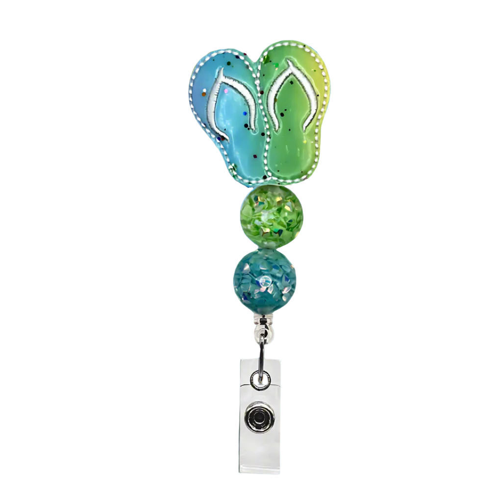 Sparkle Flip Flop Badge Reel