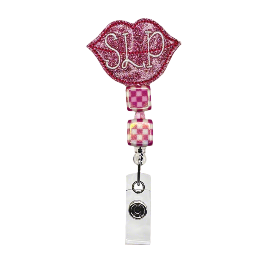Speech Language Pathology Lips Badge Reel