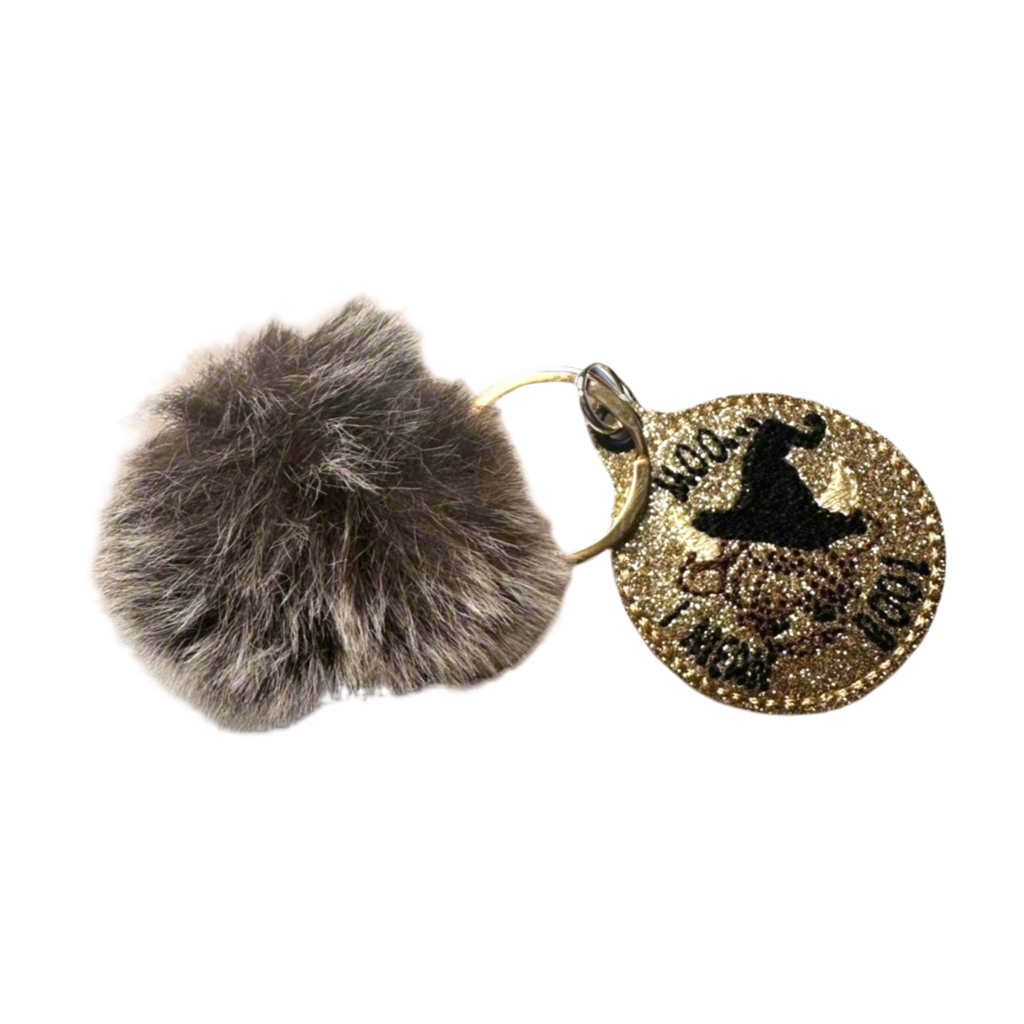 Moo I mean Boo Pom Pom Keychain