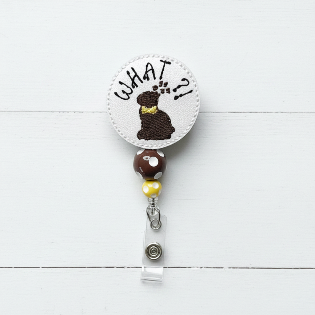 What?! Chocolate Bunny Badge Reel