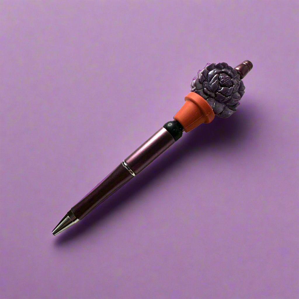 Purple Rose Beaded Pen