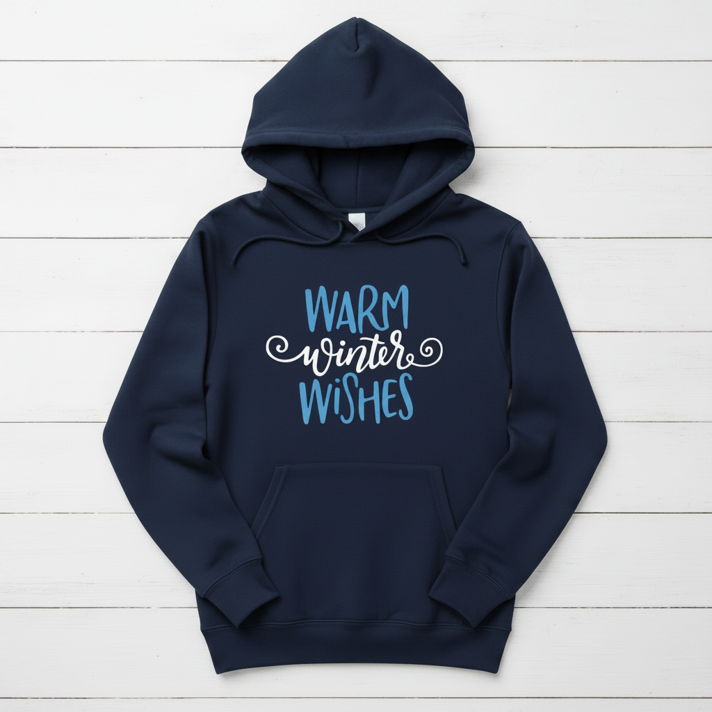 Warm Winter Wishes Hooded Sweatshirt, handmade sweatshirt