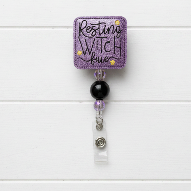 Resting Witch Face Badge Reel