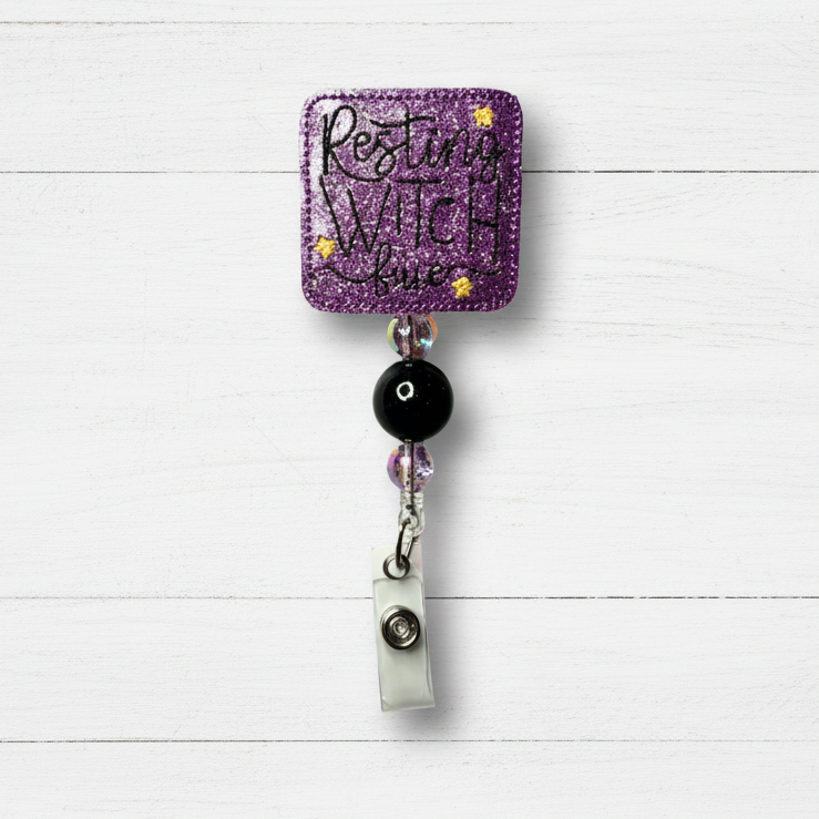 Resting Witch Face Badge Reel