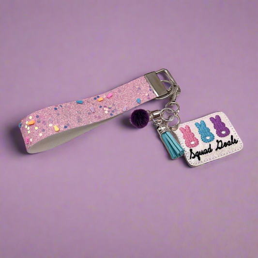 Squad Goals Bunny Keychain and Wristlet