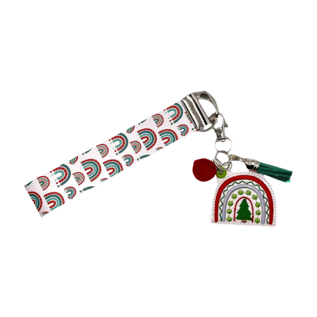 Christmas Tree Rainbow Keychain and Wristlet