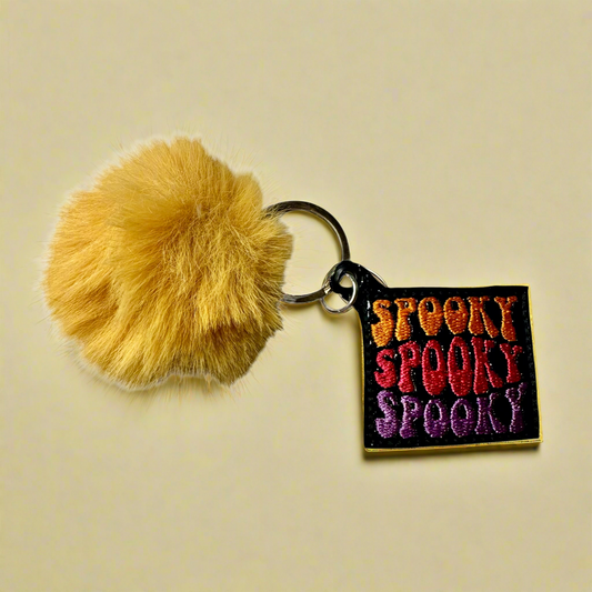 Spook Spooky Spooky Pom Pom Keychain