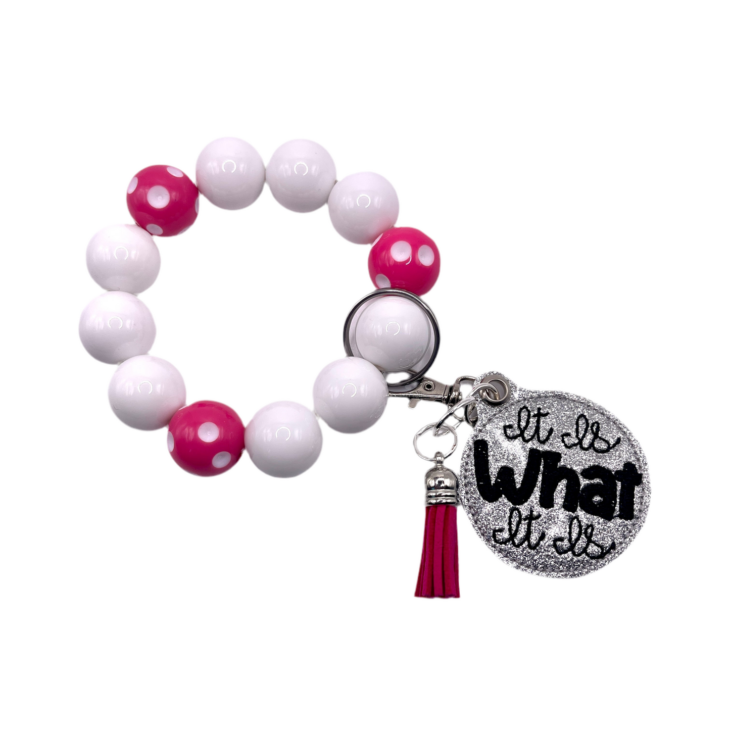 It is What it is Keychain with Beaded Wristlet