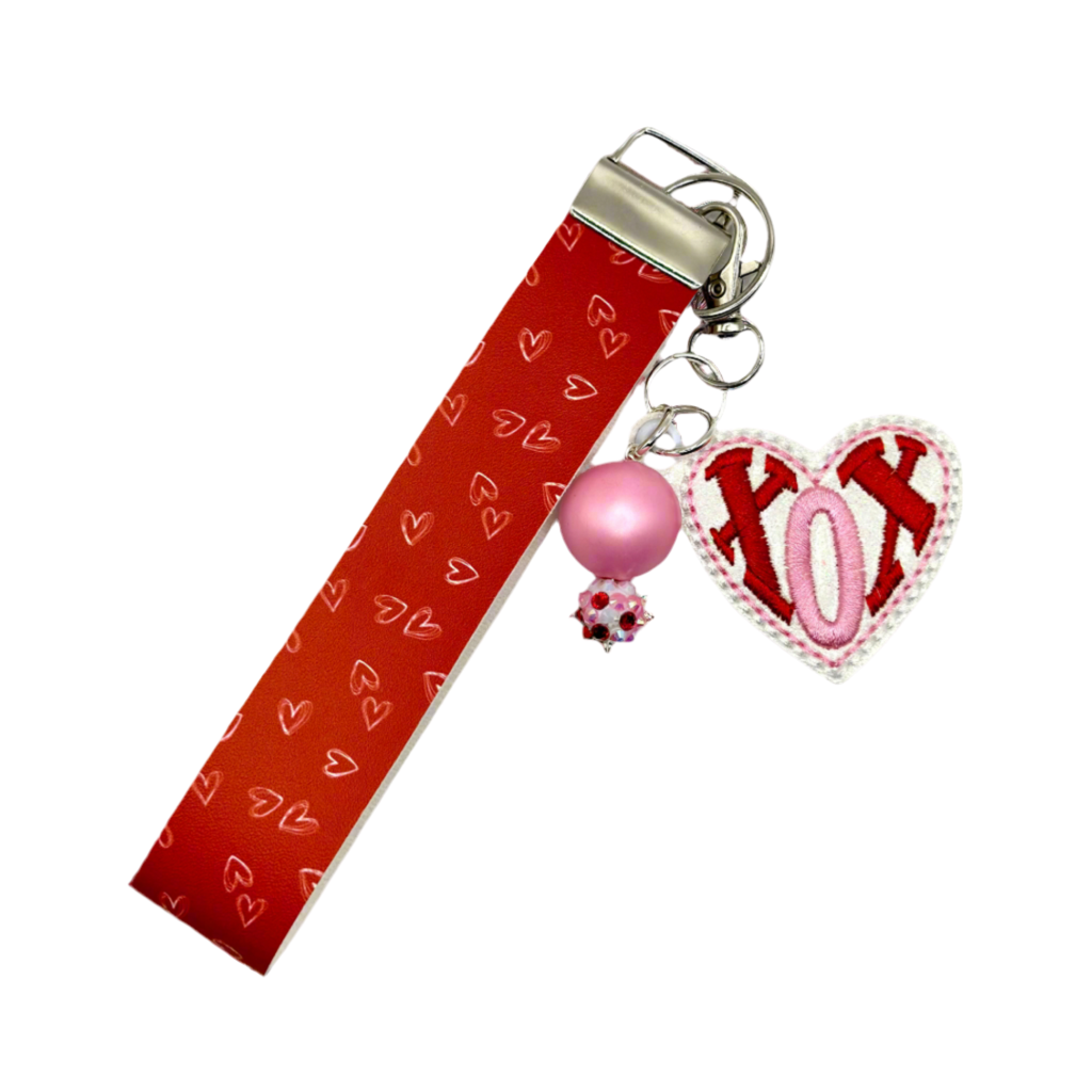 XOX Heart Keychain and Wristlet
