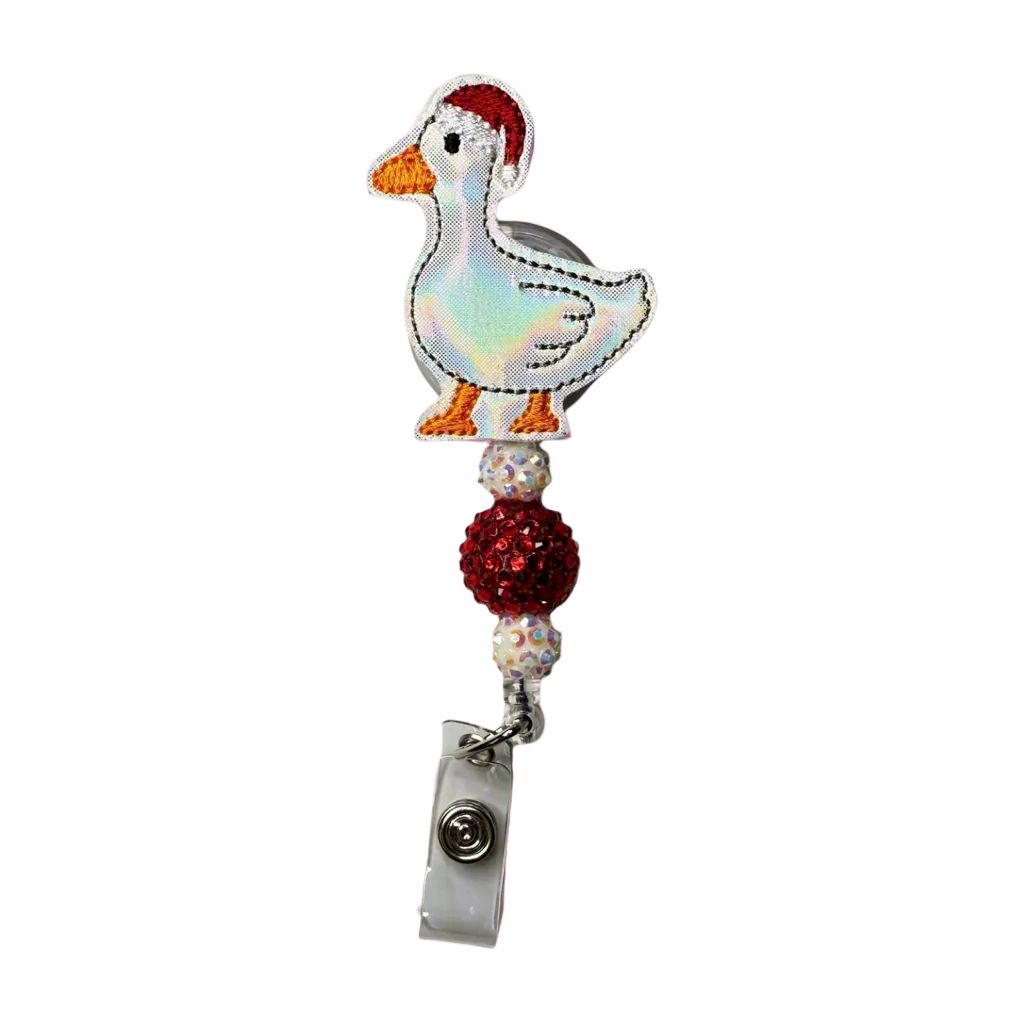 Santa Hat Goose Badge Reel