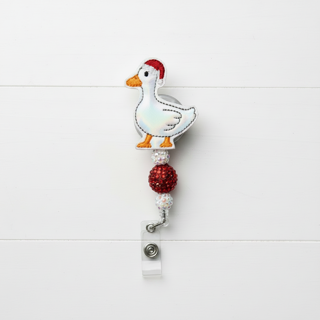 Santa Hat Goose Badge Reel