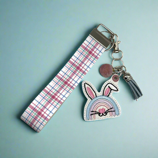 Rainbow Bunny Keychain and Wristlet