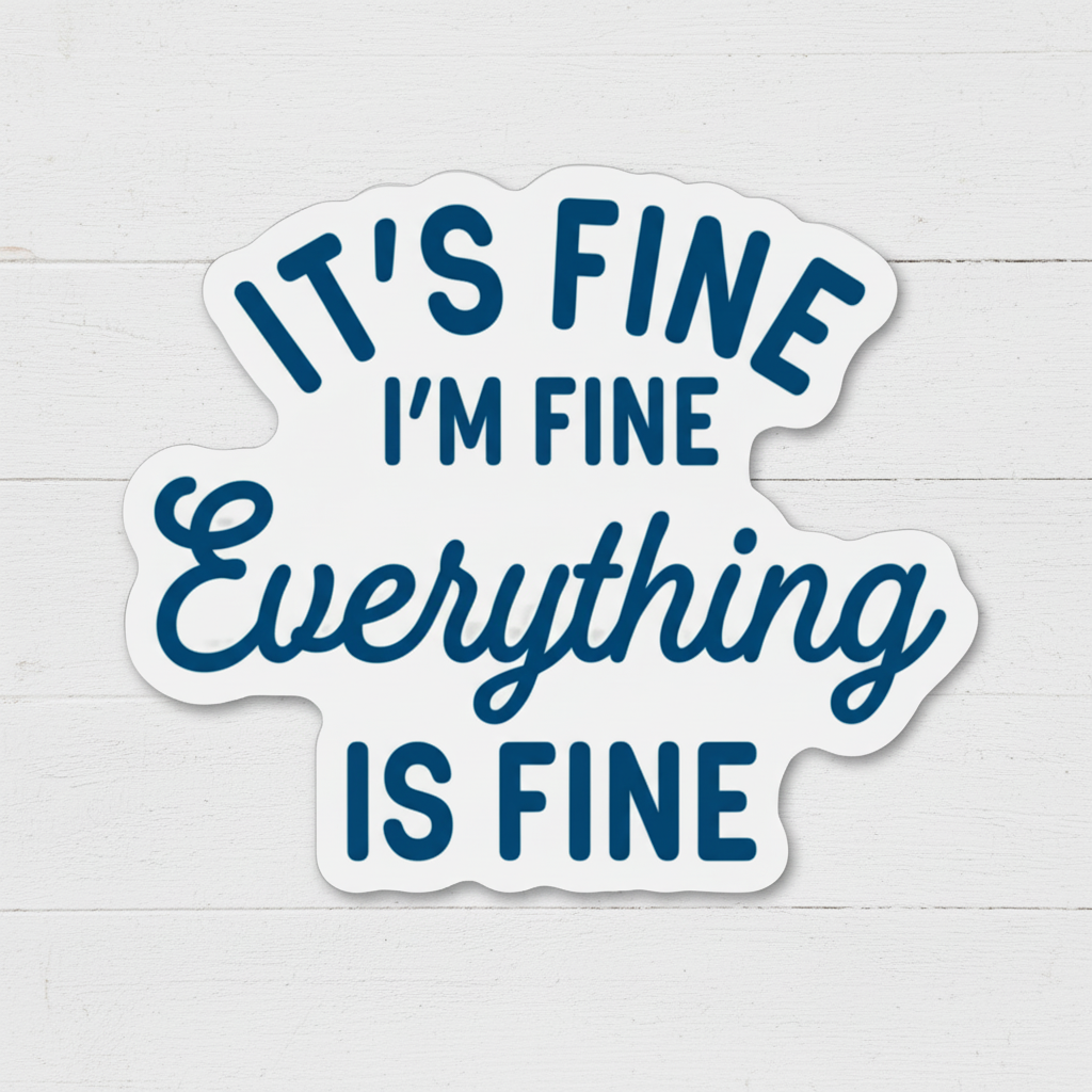 It's fine I'm Fine Everything is Fine Sticker, handmade sticker - view 2