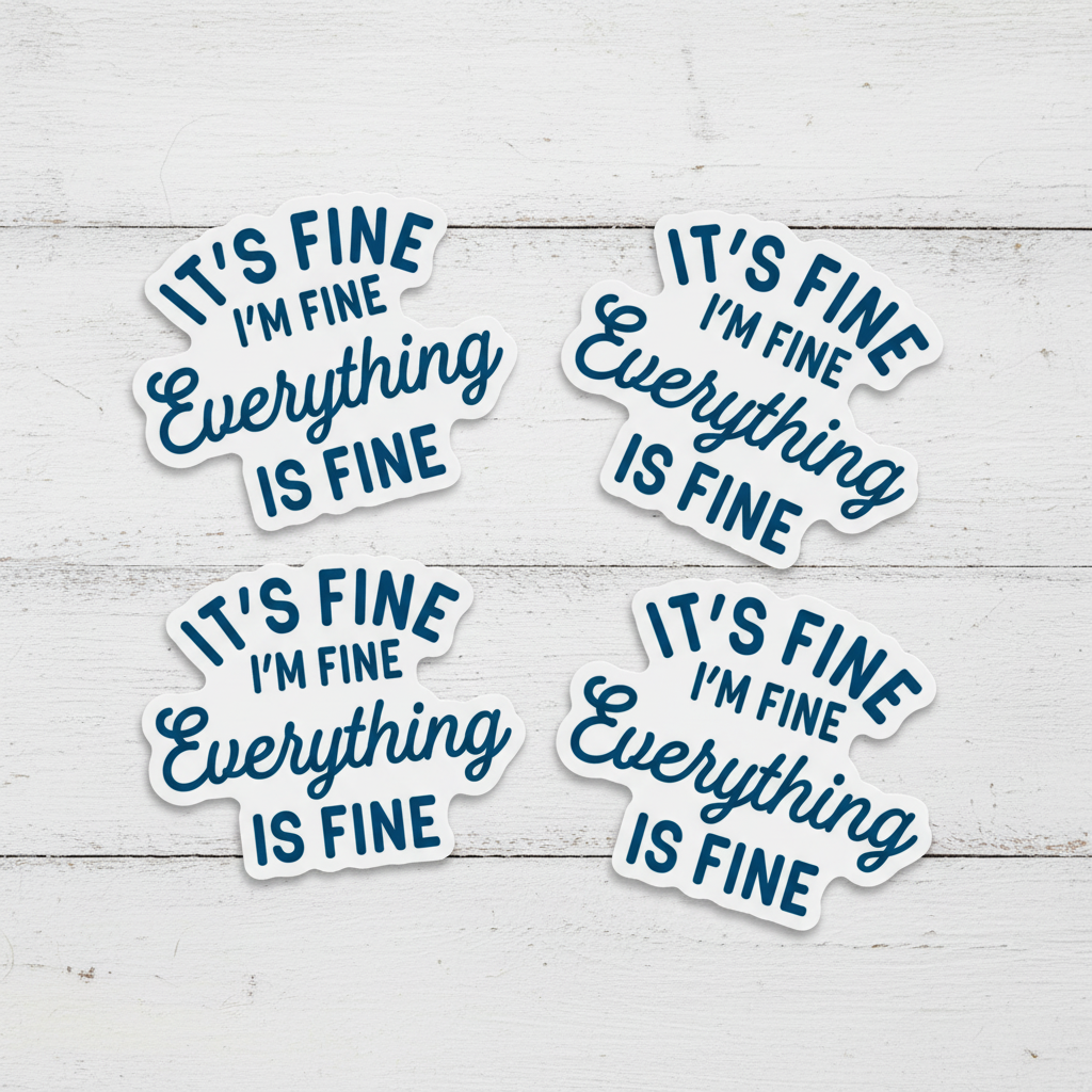 It's fine I'm Fine Everything is Fine Sticker, handmade sticker - view 3