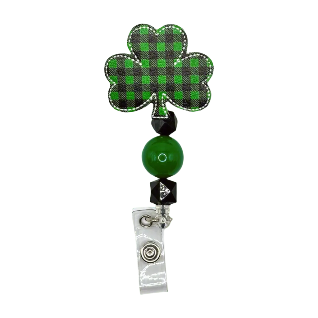 Plaid Shamrock Badge Reel