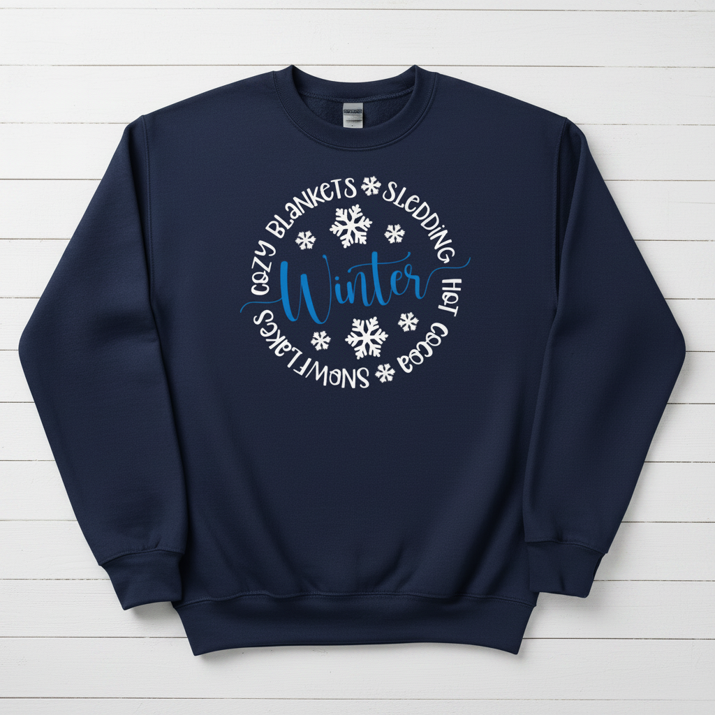 Winter Circle Sweatshirt, handmade sweatshirt