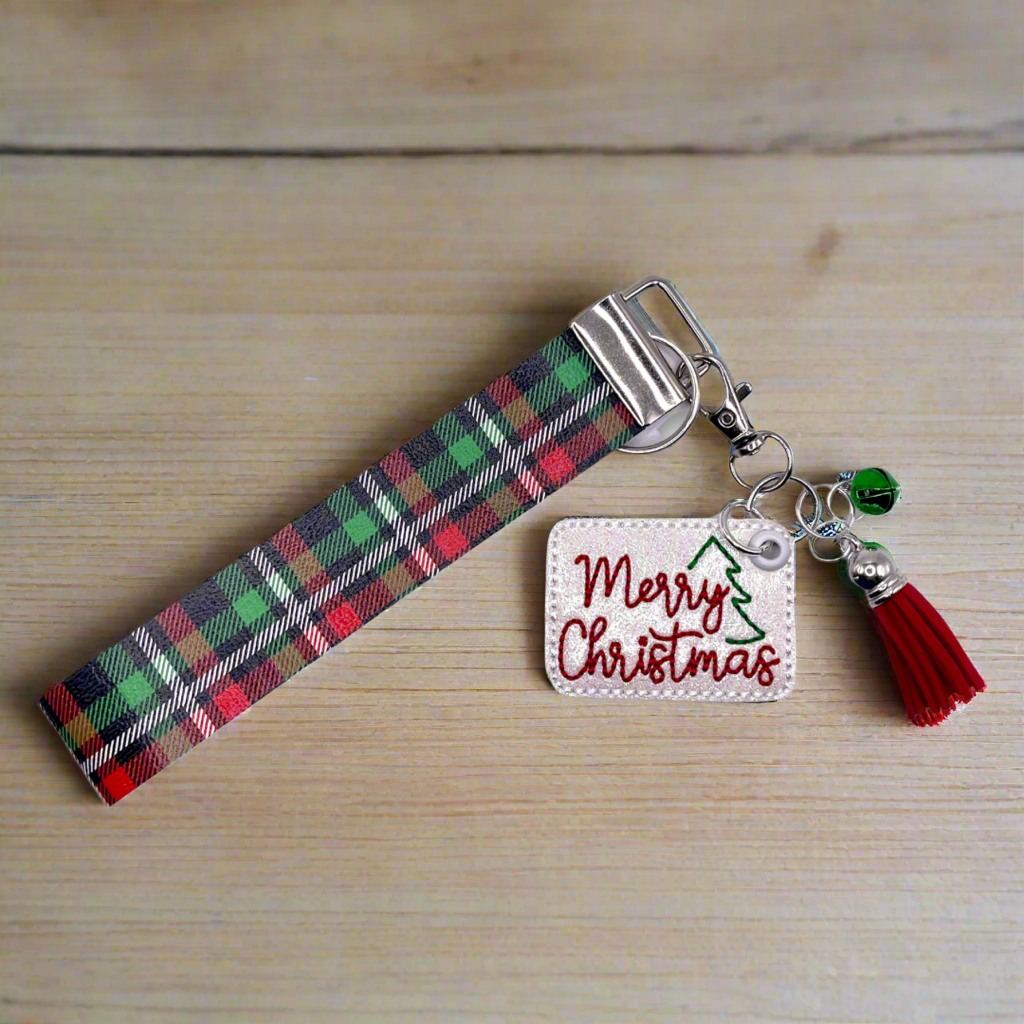 Merry Christmas Keychain and Wristlet