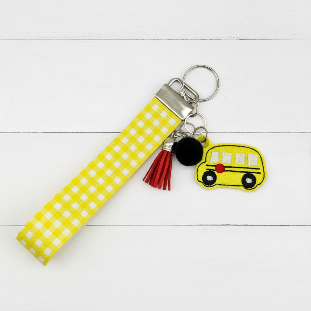 School Bus Keychain and Wristlet