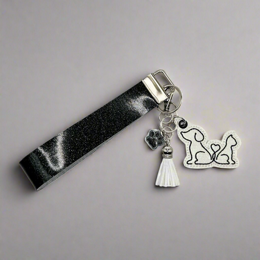 Dog and Cat Heart Tail Keychain and Wristlet