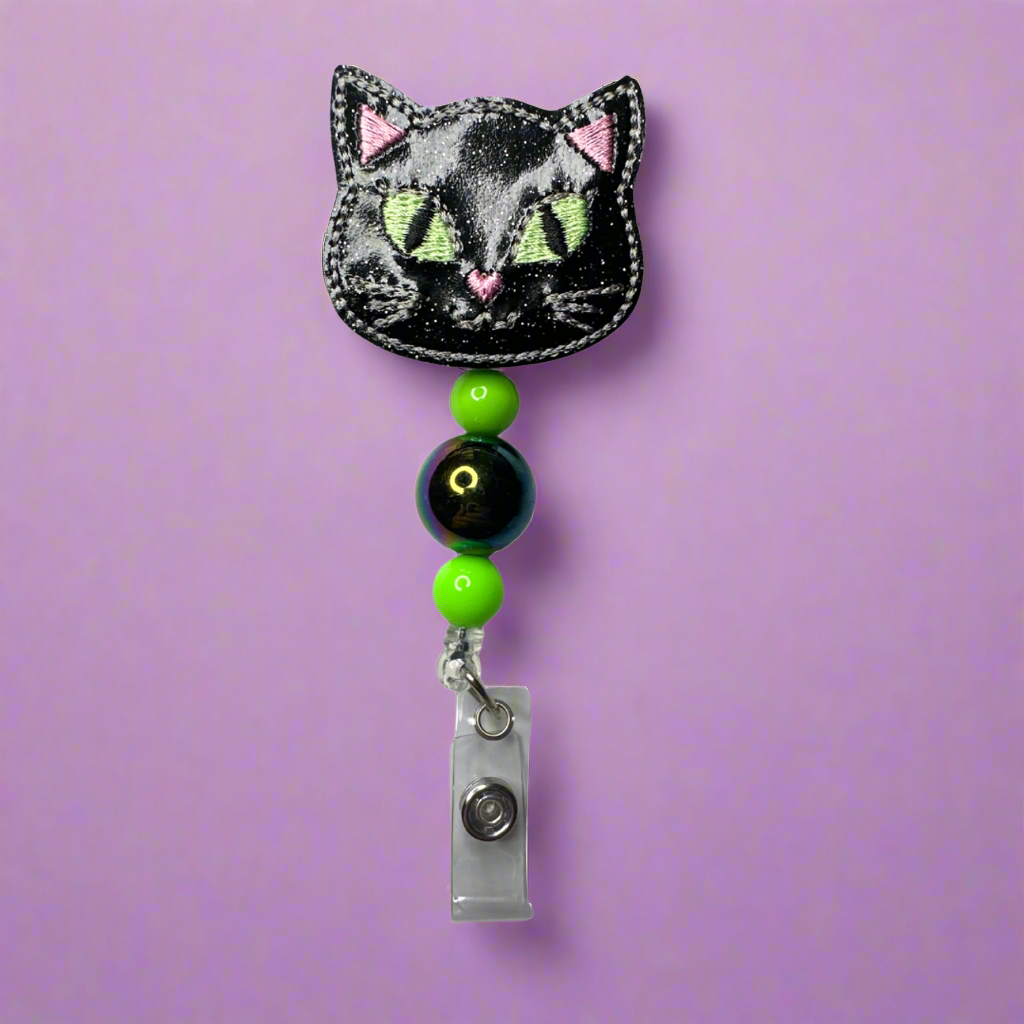 Black Cat Badge Reel