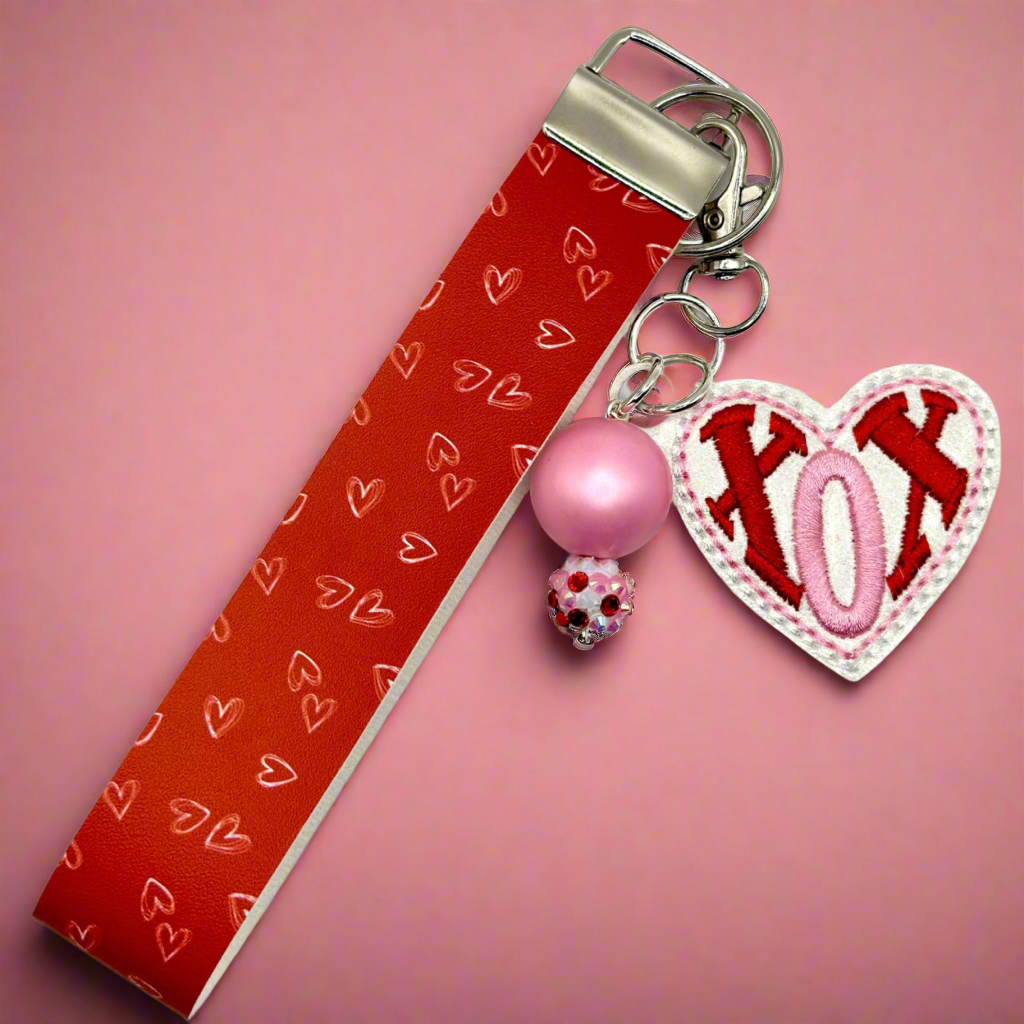 XO Hearts Keychain and Wristlet