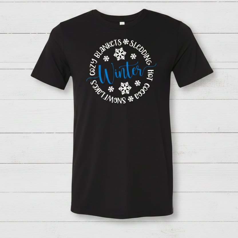 Winter Circle T-Shirt, handmade t-shirt