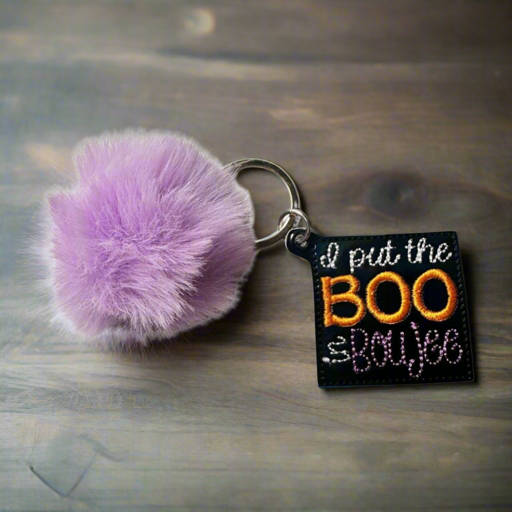 I Put the Boo in Boujee Pom Pom Keychain